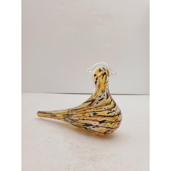 Vintage Murano Style Romanian Art Glass Dove Bird Figurine Sculpture Yellow - Picture 3 of 10